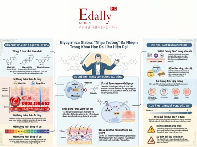Glycyrrhiza glabra: Nhạc trưởng đa nhiệm trong khoa học da liễu hiện đại